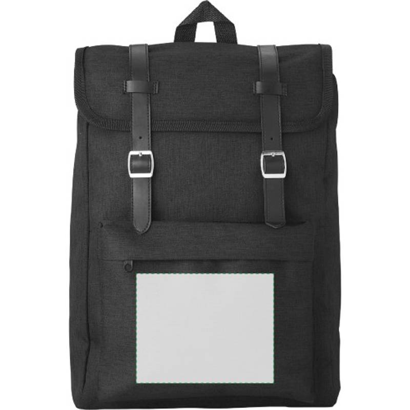 Batoh s klopou a remienkami na zapínanie, čierna Batoh s klopou a remienkami na zapínanie, čierna