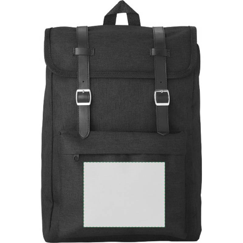 Batoh s klopou a remienkami na zapínanie, čierna Batoh s klopou a remienkami na zapínanie, čierna