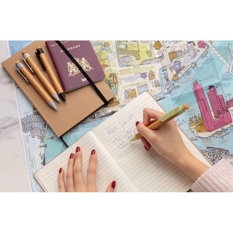 Kuličkové pero z bambusu a pšeničné slámy, modrá náplň, modrá Kuličkové pero z bambusu a pšeničné slámy, modrá náplň, modrá