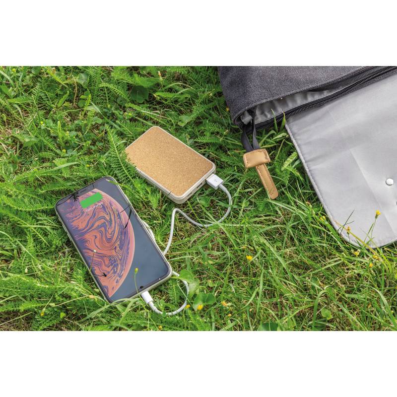 Vrecková powerbanka z korku a pšenice 5000 mAh Vrecková powerbanka z korku a pšenice 5000 mAh