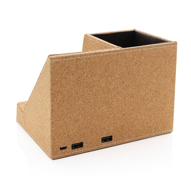 Korkový stojanček na perá s bezdrôtovou nabíjačkou 5W Korkový stojanček na perá s bezdrôtovou nabíjačkou 5W