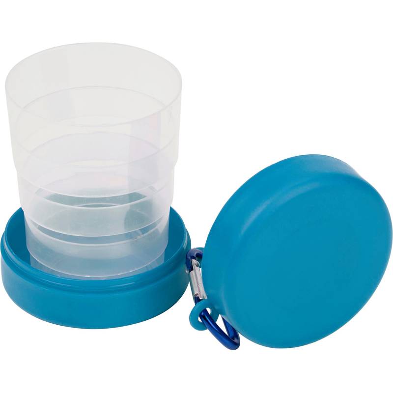 Skladací plastový pohár s karabínou, čierna /BANTON/ Skladací plastový pohár s karabínou, čierna /BANTON/