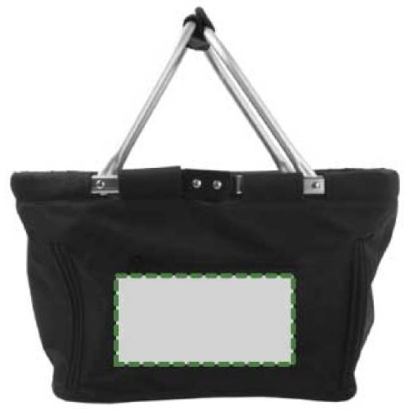 JANAH Skládací nákupní košík, kapsa na zip, černá JANAH Skládací nákupní košík, kapsa na zip, černá