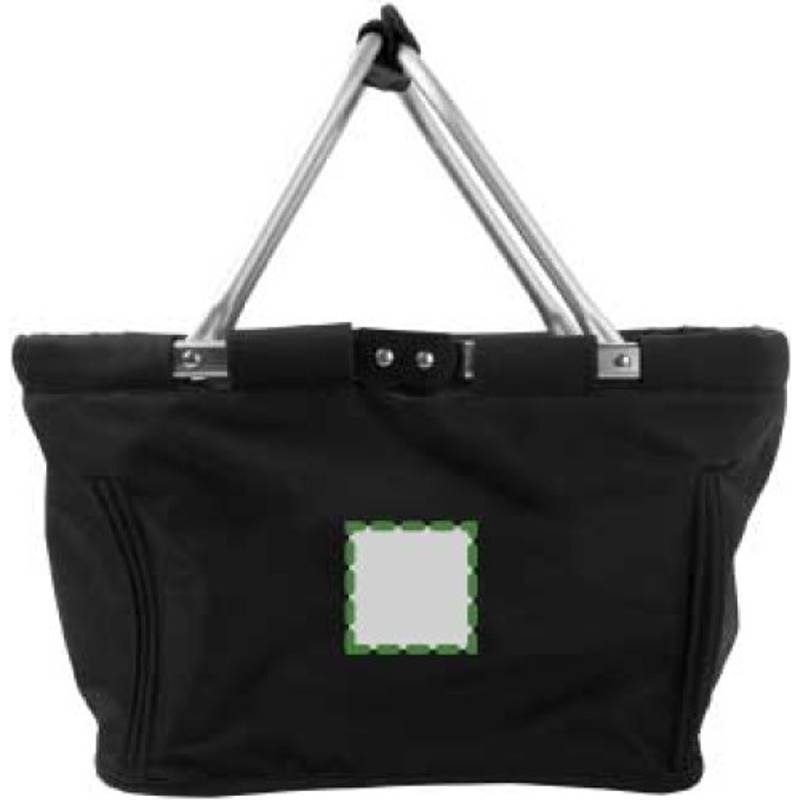 JANAH Skládací nákupní košík, kapsa na zip, černá JANAH Skládací nákupní košík, kapsa na zip, černá