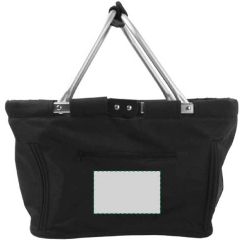 JANAH Skládací nákupní košík, kapsa na zip, černá JANAH Skládací nákupní košík, kapsa na zip, černá