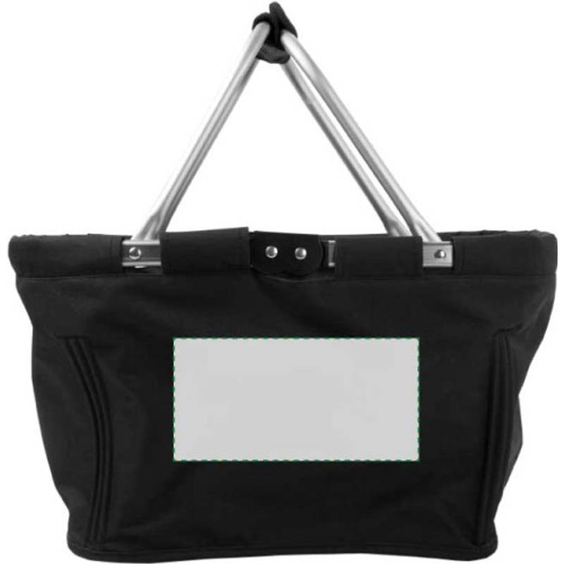 JANAH Skládací nákupní košík, kapsa na zip, černá JANAH Skládací nákupní košík, kapsa na zip, černá