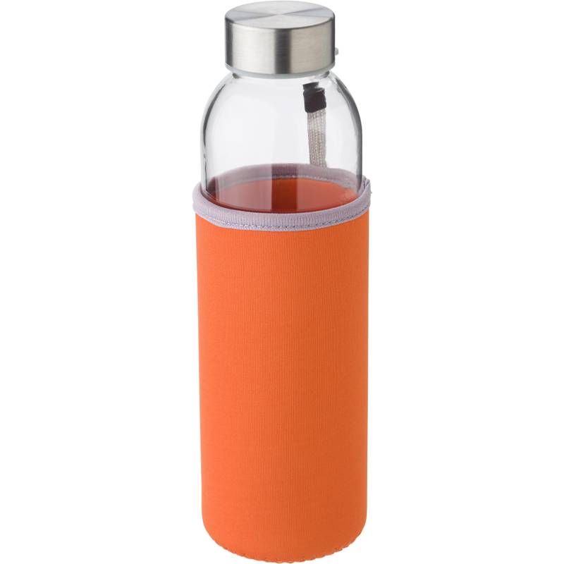 Skleněná láhev 500 ml s neoprenovým pouzdrem, oranžová Skleněná láhev 500 ml s neoprenovým pouzdrem, oranžová