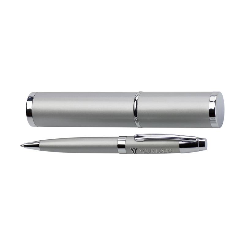 Kovové kuličkové pero v pouzdře, černá Kovové kuličkové pero v pouzdře, černá