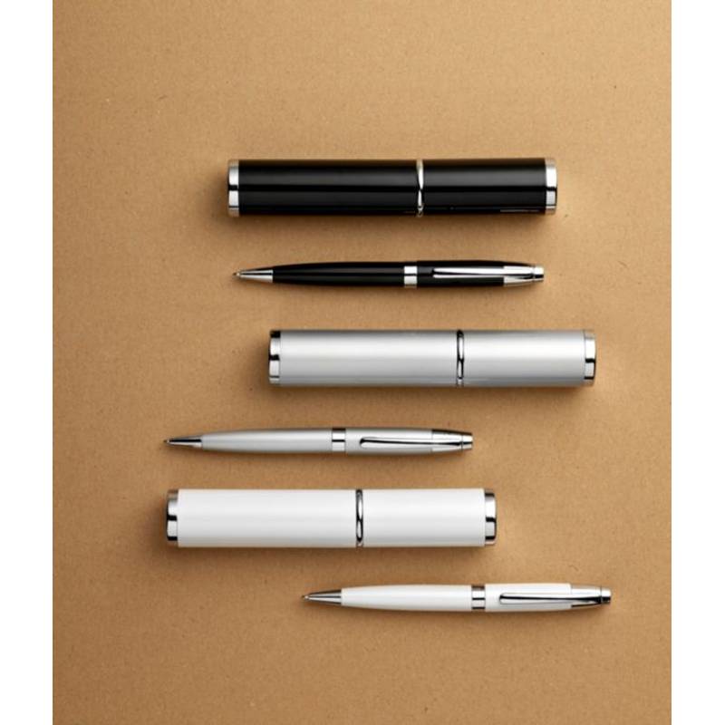 Kovové kuličkové pero v pouzdře, černá Kovové kuličkové pero v pouzdře, černá