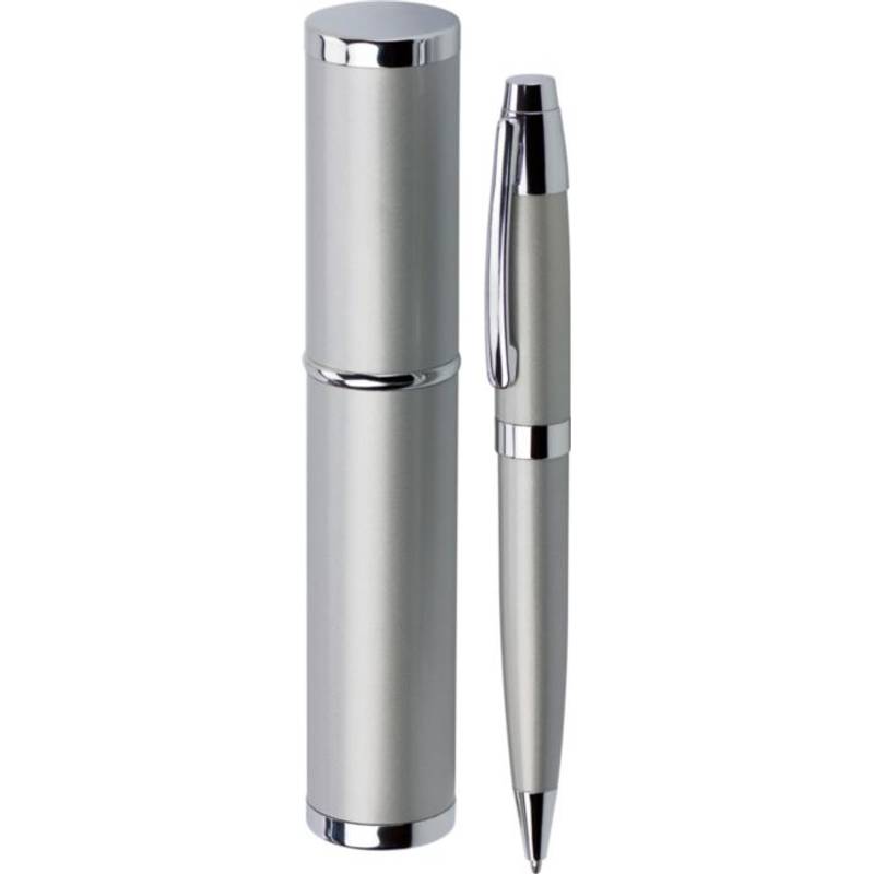 Kovové kuličkové pero v pouzdře, černá Kovové kuličkové pero v pouzdře, černá