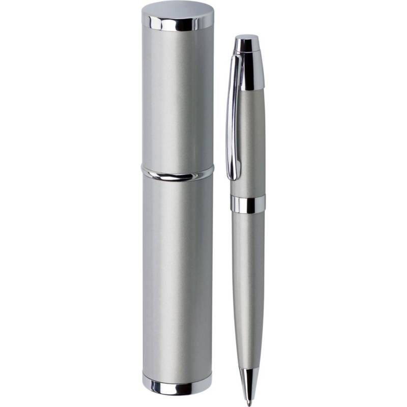 Kovové kuličkové pero v pouzdře, černá Kovové kuličkové pero v pouzdře, černá