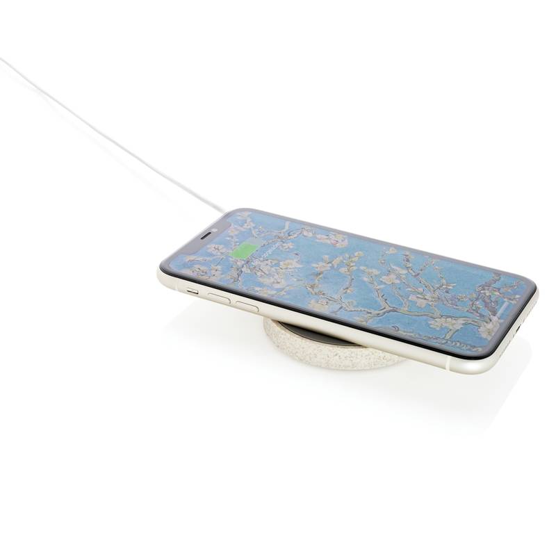 Bezdrôtová nabíjačka 5W z pšeničnej slamy, hnedá Bezdrôtová nabíjačka 5W z pšeničnej slamy, hnedá