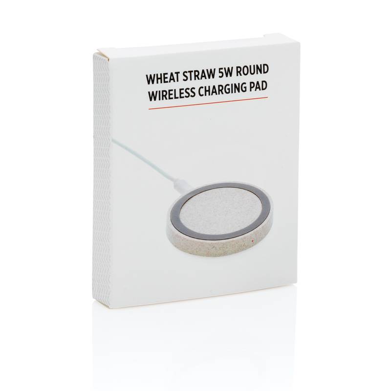 Bezdrôtová nabíjačka 5W z pšeničnej slamy, hnedá Bezdrôtová nabíjačka 5W z pšeničnej slamy, hnedá