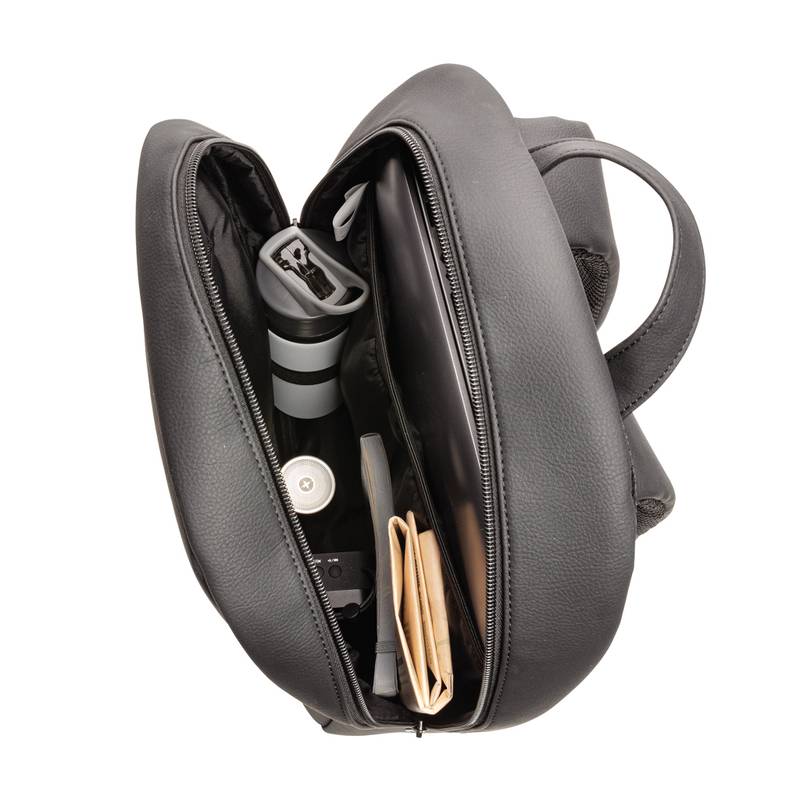 Batoh na notebook z vegánskej kože Swiss Peak, čierna Batoh na notebook z vegánskej kože Swiss Peak, čierna