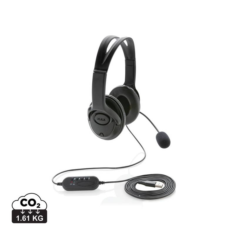 Kancelársky headset s mikrofónom, čierna Kancelársky headset s mikrofónom, čierna
