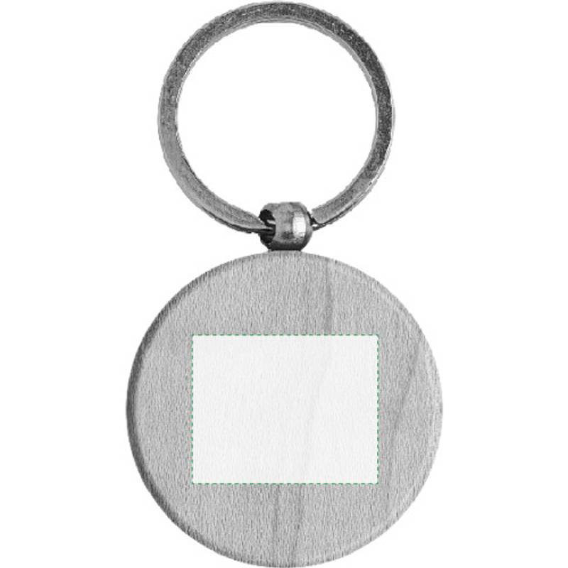 Dřevěný přívěšek na klíč s kovovým kroužkem, hnědá Dřevěný přívěšek na klíč s kovovým kroužkem, hnědá