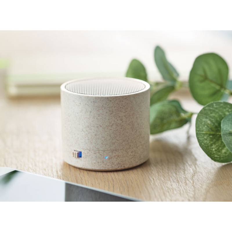 Bezdrátový reproduktor ze slámy a ABS, béžová Bezdrátový reproduktor ze slámy a ABS, béžová