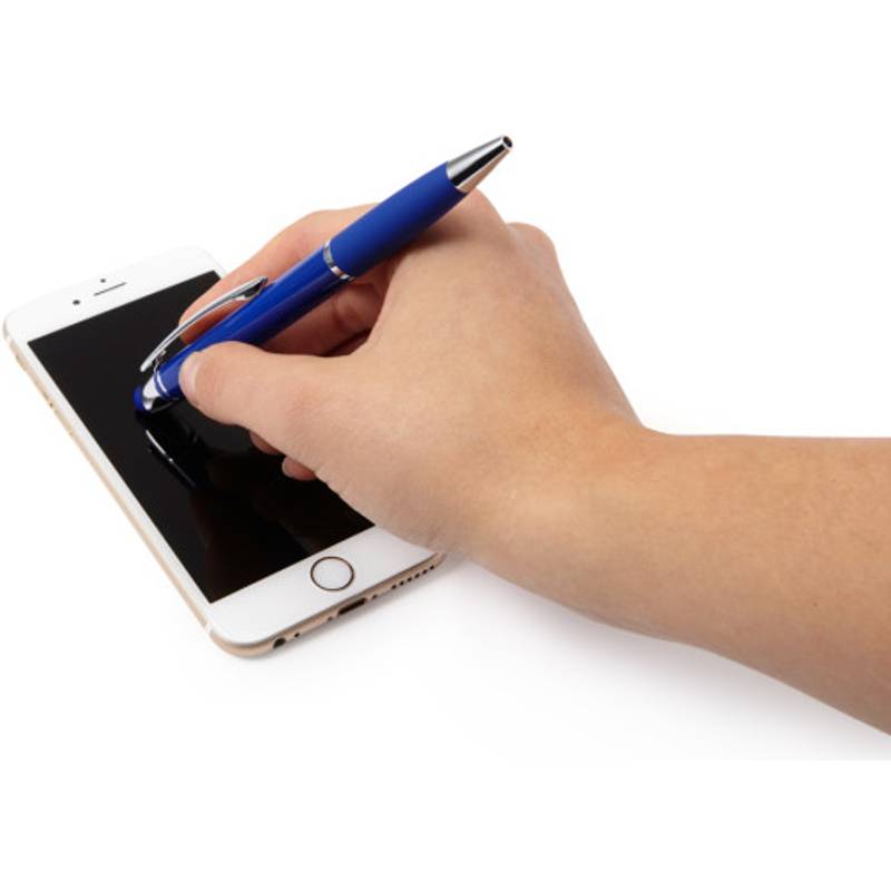 Lesklé kuličkové pero se stylusem černá náplň, černá Lesklé kuličkové pero se stylusem černá náplň, černá