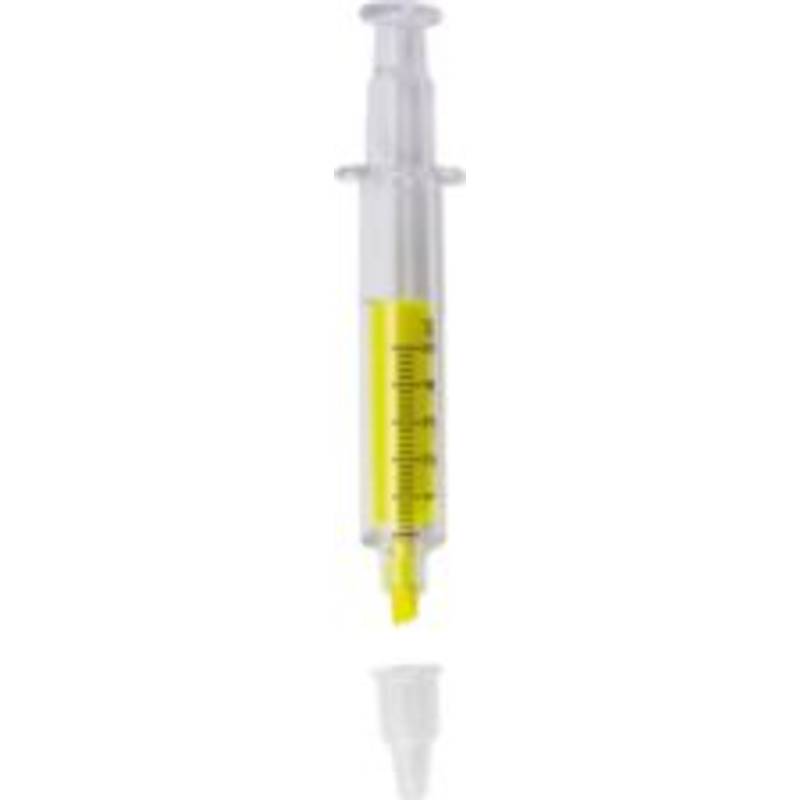 Zvýrazňovač ve tvaru injekční stříkačky, žlutá Zvýrazňovač ve tvaru injekční stříkačky, žlutá