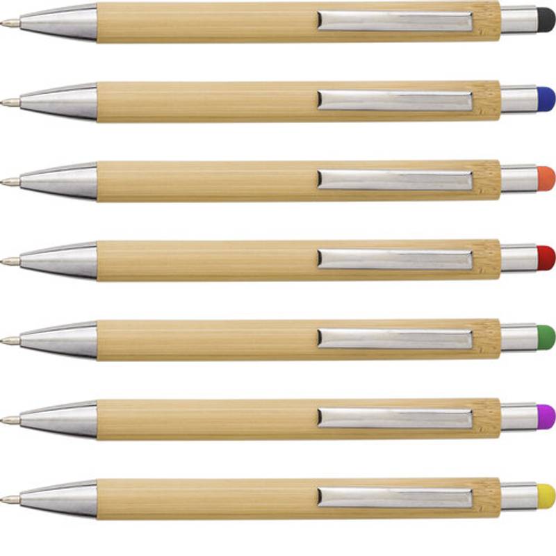 Bambusové, plastové kuličkové pero, žlutá Bambusové, plastové kuličkové pero, žlutá