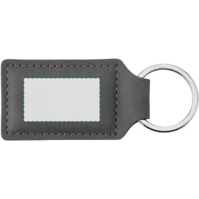 PU klíčenka s kovovým kroužkem, hnědá PU klíčenka s kovovým kroužkem, hnědá