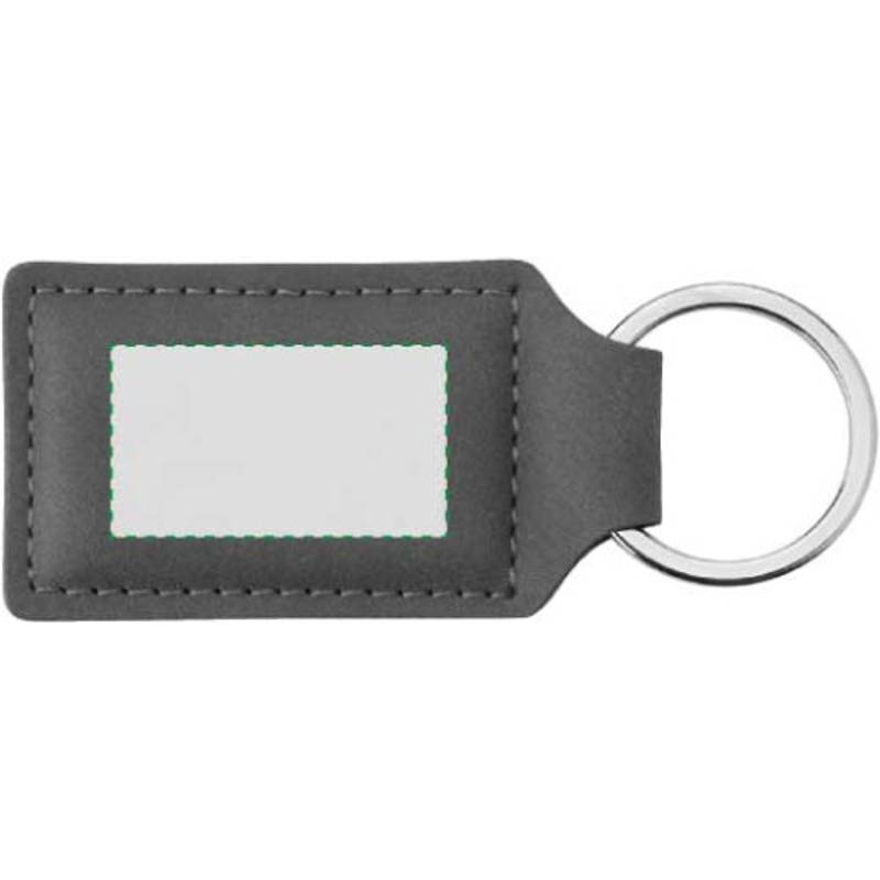 PU klíčenka s kovovým kroužkem, hnědá PU klíčenka s kovovým kroužkem, hnědá