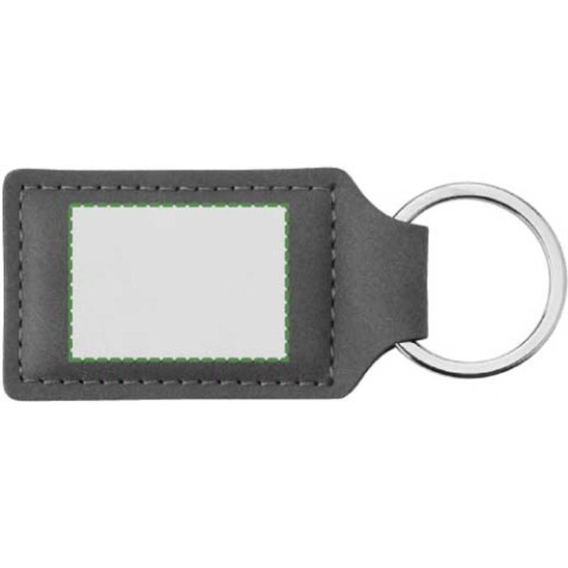 PU klíčenka s kovovým kroužkem, hnědá PU klíčenka s kovovým kroužkem, hnědá