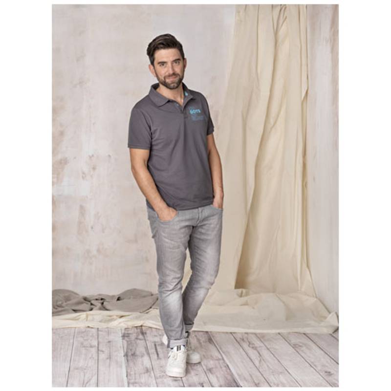 Pánske recyklované polo tričko Beryl, biela, 3XL Pánske recyklované polo tričko Beryl, biela, 3XL