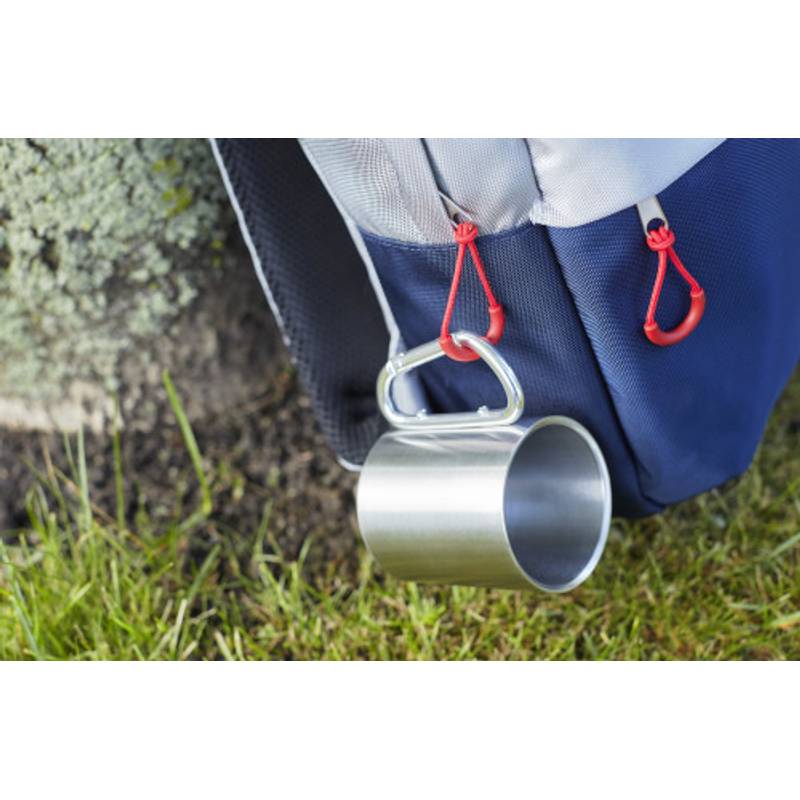 Dvoustěnný nerezový hrnek o objemu 200ml, s karabinou, černý Dvoustěnný nerezový hrnek o objemu 200ml, s karabinou, černý