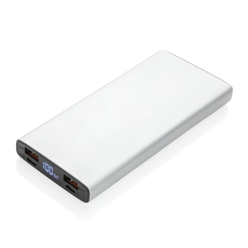 Hliníková 18W PD powerbanka 10 000 mAh, čierna Hliníková 18W PD powerbanka 10 000 mAh, čierna