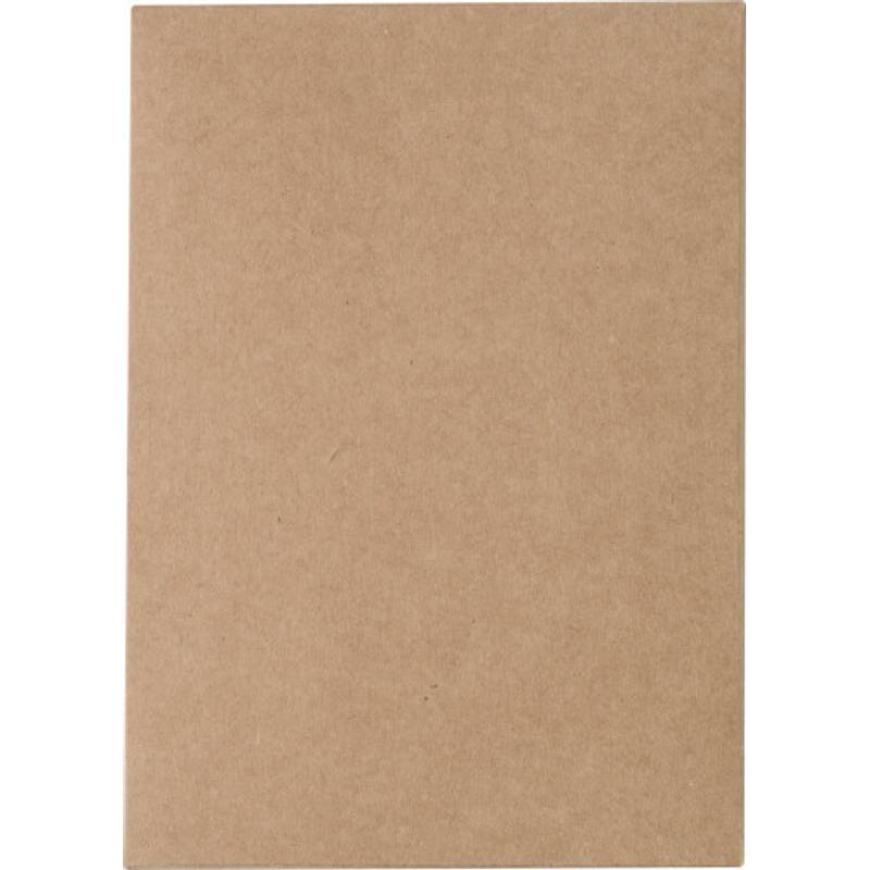 Zápisník z korku a lnu a kuličkové pero z pšeničné slámy, bílá / hnědá Zápisník z korku a lnu a kuličkové pero z pšeničné slámy, bílá / hnědá