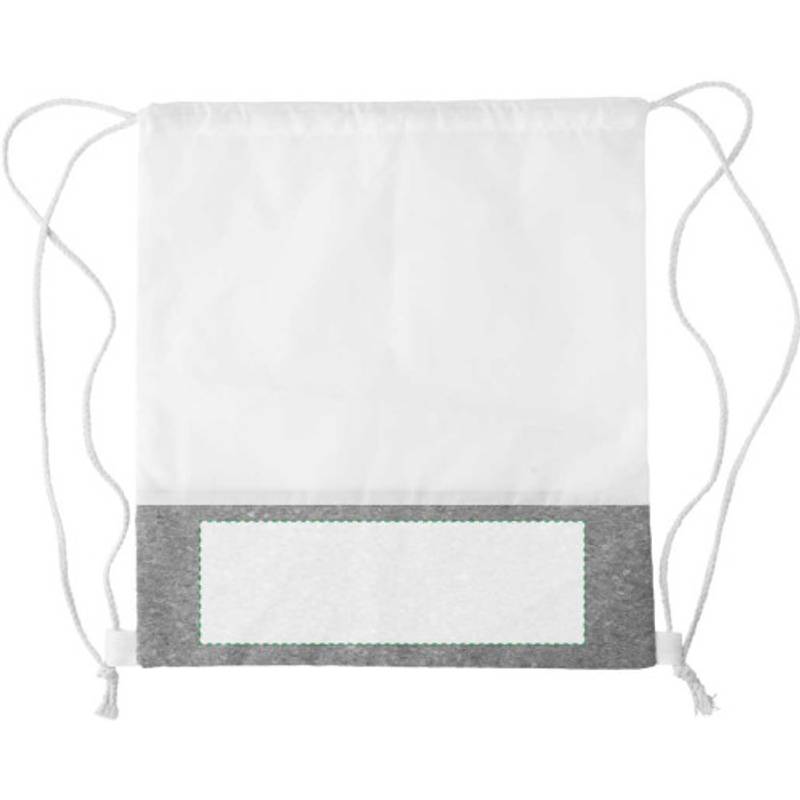 Batoh z RPET a korku so sťahovacou šnúrkou, biela / hnedá Batoh z RPET a korku so sťahovacou šnúrkou, biela / hnedá