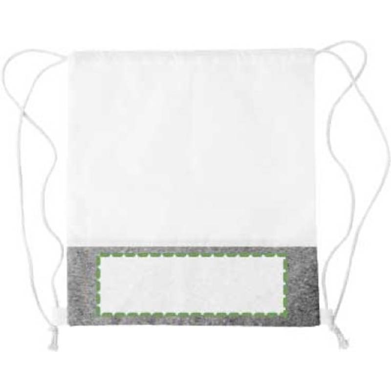 Batoh z RPET a korku so sťahovacou šnúrkou, biela / hnedá Batoh z RPET a korku so sťahovacou šnúrkou, biela / hnedá