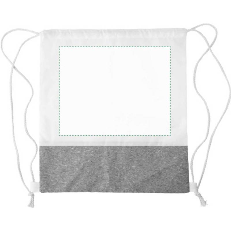 Batoh z RPET a korku so sťahovacou šnúrkou, biela / hnedá Batoh z RPET a korku so sťahovacou šnúrkou, biela / hnedá