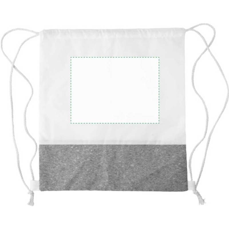 Batoh z RPET a korku so sťahovacou šnúrkou, biela / hnedá Batoh z RPET a korku so sťahovacou šnúrkou, biela / hnedá