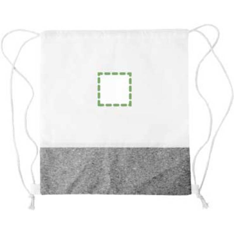 Batoh z RPET a korku so sťahovacou šnúrkou, biela / hnedá Batoh z RPET a korku so sťahovacou šnúrkou, biela / hnedá