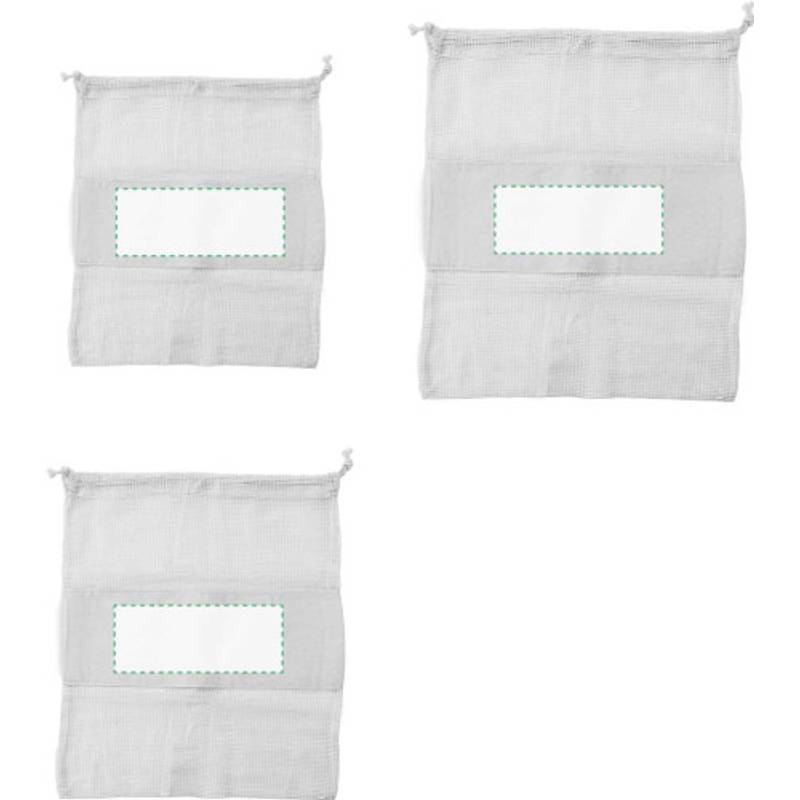 Sada troch opakovane použiteľných bavlnených sieťok, khaki Sada troch opakovane použiteľných bavlnených sieťok, khaki