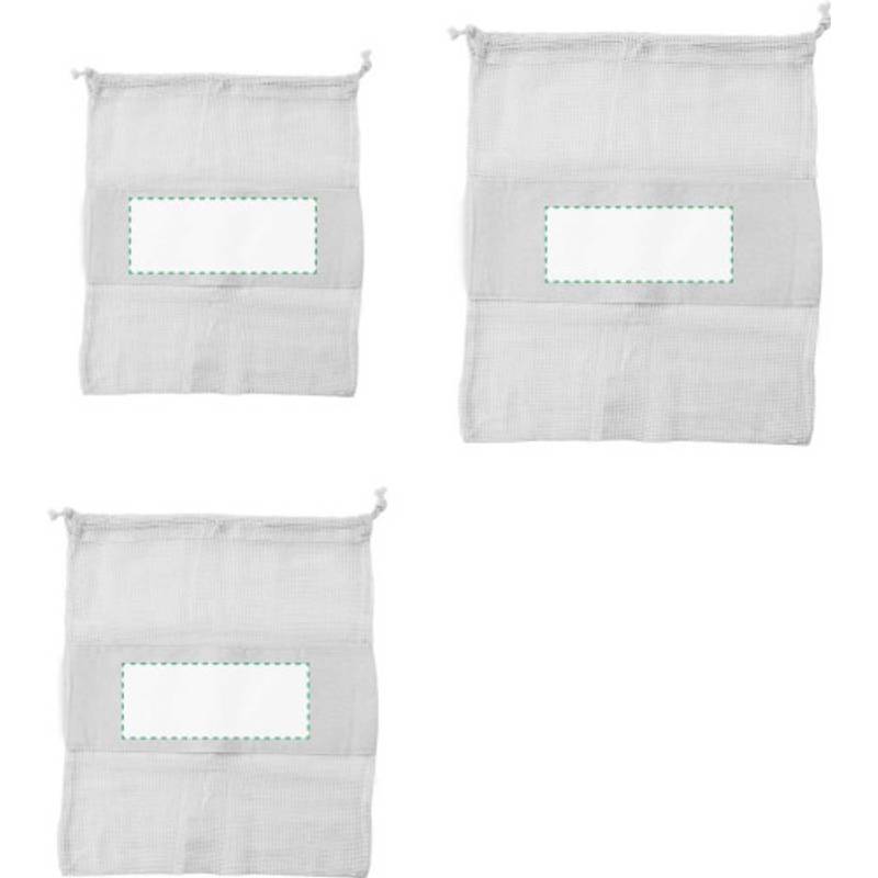 Sada troch opakovane použiteľných bavlnených sieťok, khaki Sada troch opakovane použiteľných bavlnených sieťok, khaki