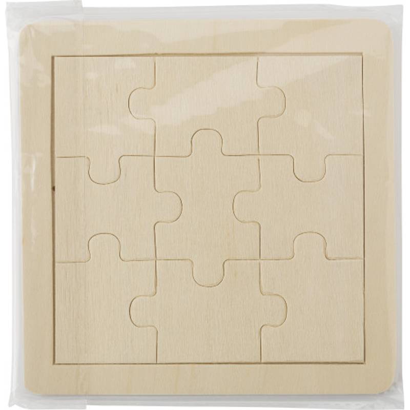 Dřevěné devítidílné puzzle, hnědá Dřevěné devítidílné puzzle, hnědá