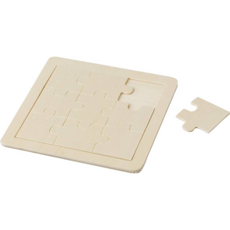 Dřevěné devítidílné puzzle, hnědá Dřevěné devítidílné puzzle, hnědá