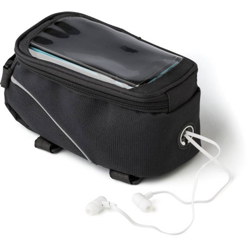 Polyesterová (600D) taška na řídítka na kolo, černá Polyesterová (600D) taška na řídítka na kolo, černá