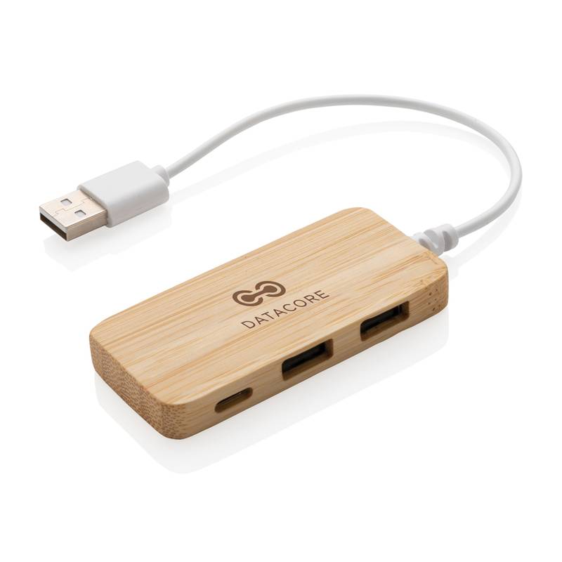 Bambusový USB hub s USB C Bambusový USB hub s USB C