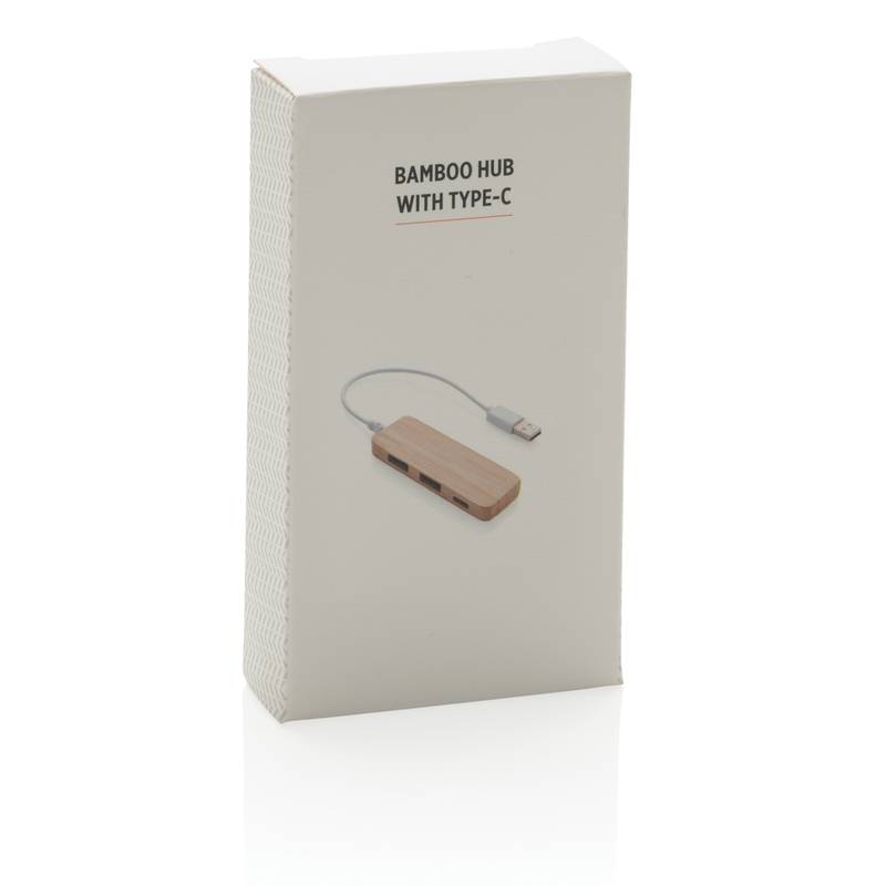 Bambusový USB hub s USB C Bambusový USB hub s USB C
