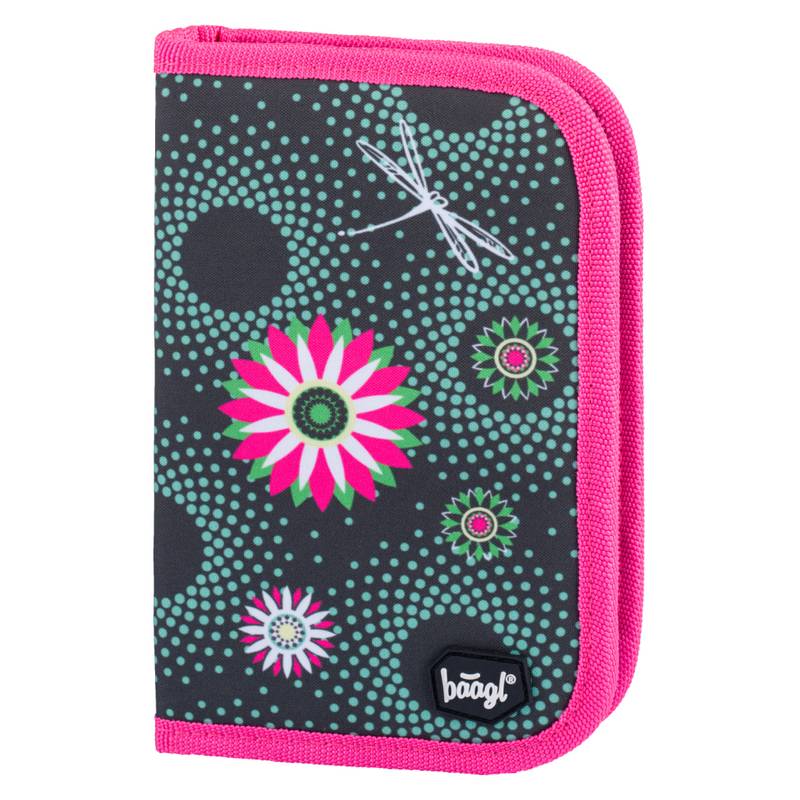 BAAGL - Školní penál klasik Květiny BAAGL - Školní penál klasik Květiny