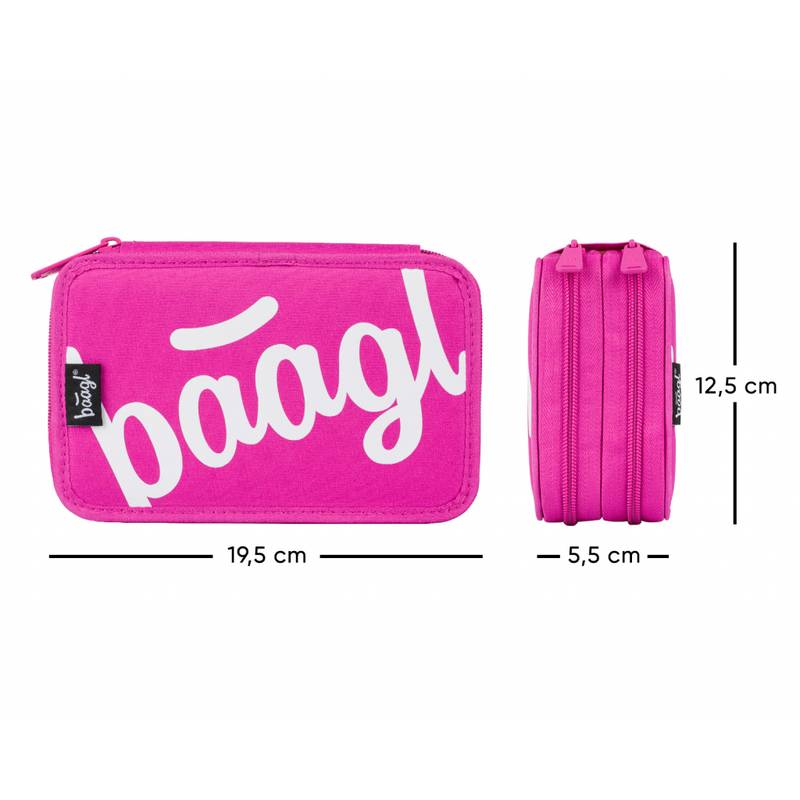 BAAGL - Školní penál dvoupatrový Logo růžový BAAGL - Školní penál dvoupatrový Logo růžový