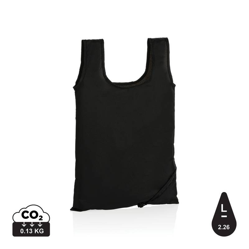 Skládací nákupní taška Impact ze 190T Rpety AWARE ™, černá Skládací nákupní taška Impact ze 190T Rpety AWARE ™, černá