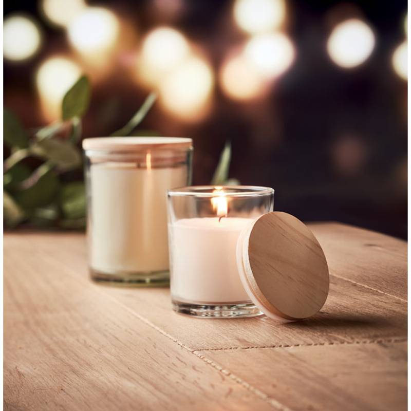 ANCIENT vonná sviečka v pohári s bambusovým viečkom, hnedá ANCIENT vonná sviečka v pohári s bambusovým viečkom, hnedá