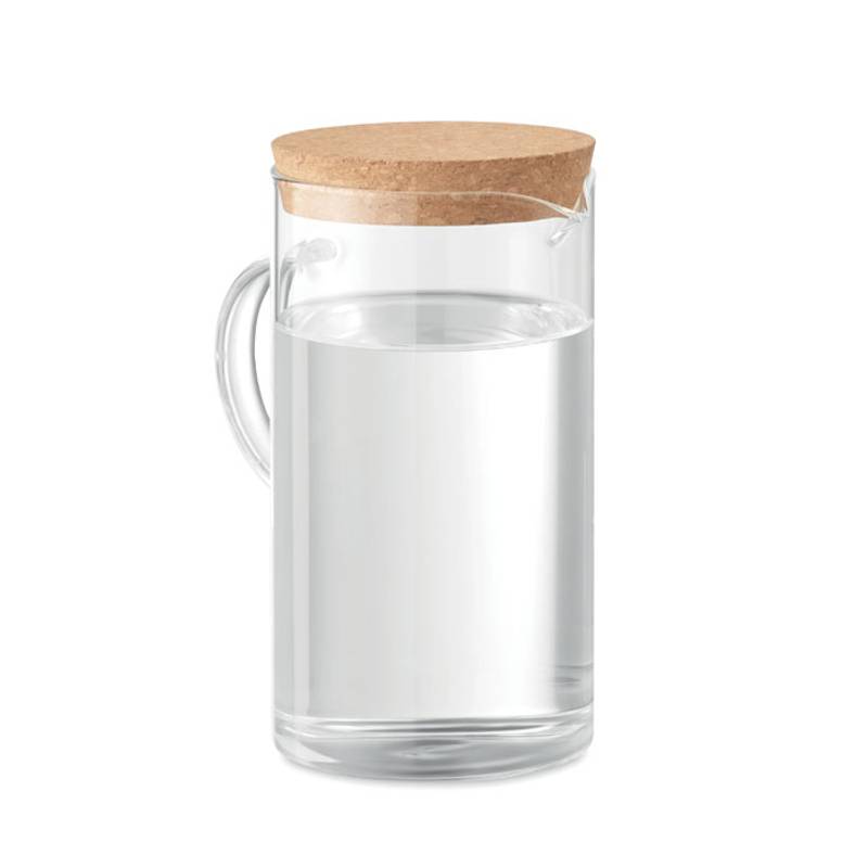 OSNA BOLD sklenená nádoba na vodu s korkovým viečkom, 1000ml, hnedá