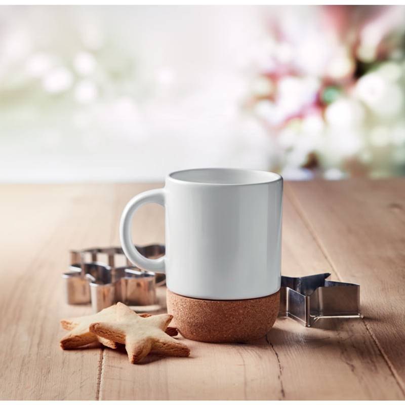 SUBCORK keramický hrnek s korkovým spodkem, 300ml, bílá / hnědá SUBCORK keramický hrnek s korkovým spodkem, 300ml, bílá / hnědá