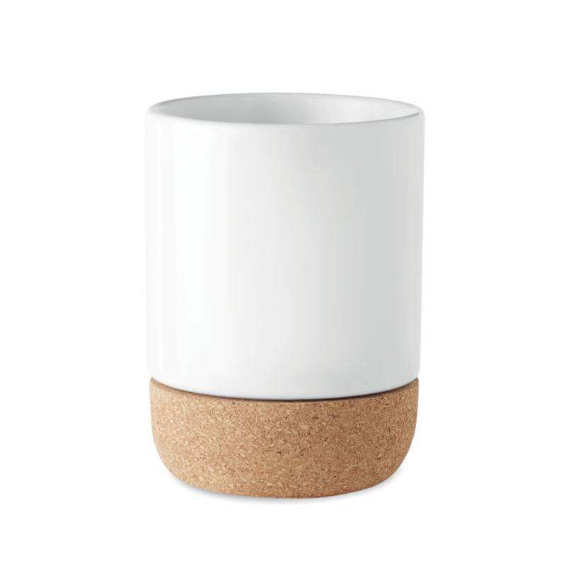 SUBCORK keramický hrnek s korkovým spodkem, 300ml, bílá / hnědá SUBCORK keramický hrnek s korkovým spodkem, 300ml, bílá / hnědá